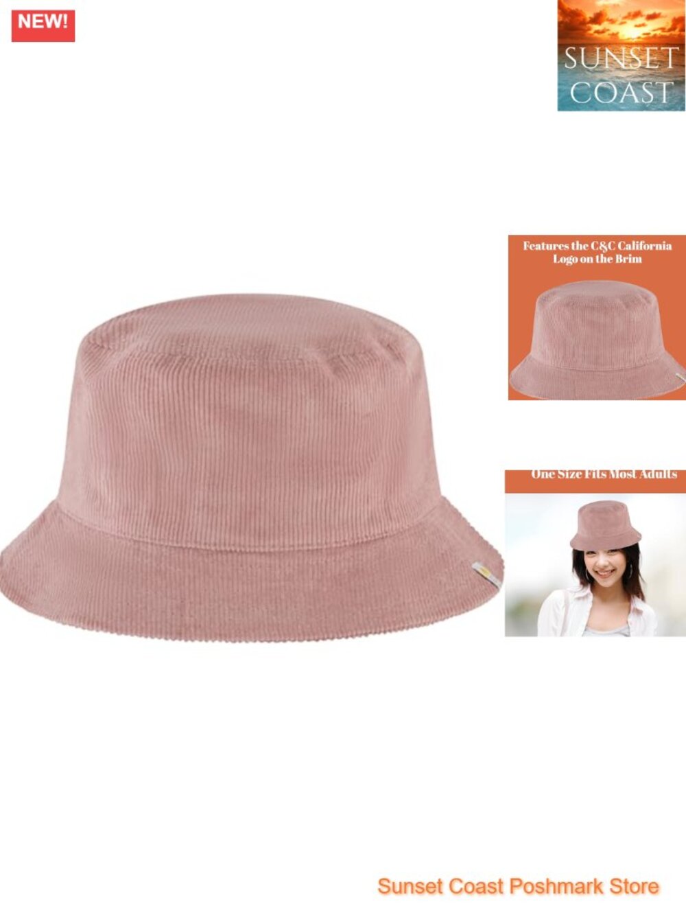 Corduroy Cotton Bucket Hat Wide Brim Packable Travel Summer Hat